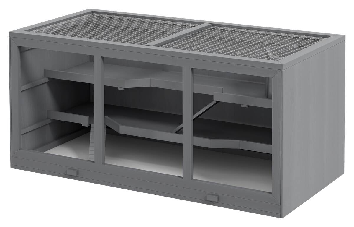 PawHut Hamsterkäfig grau Kunststoff B/H/L: ca. 57x55x115 cm