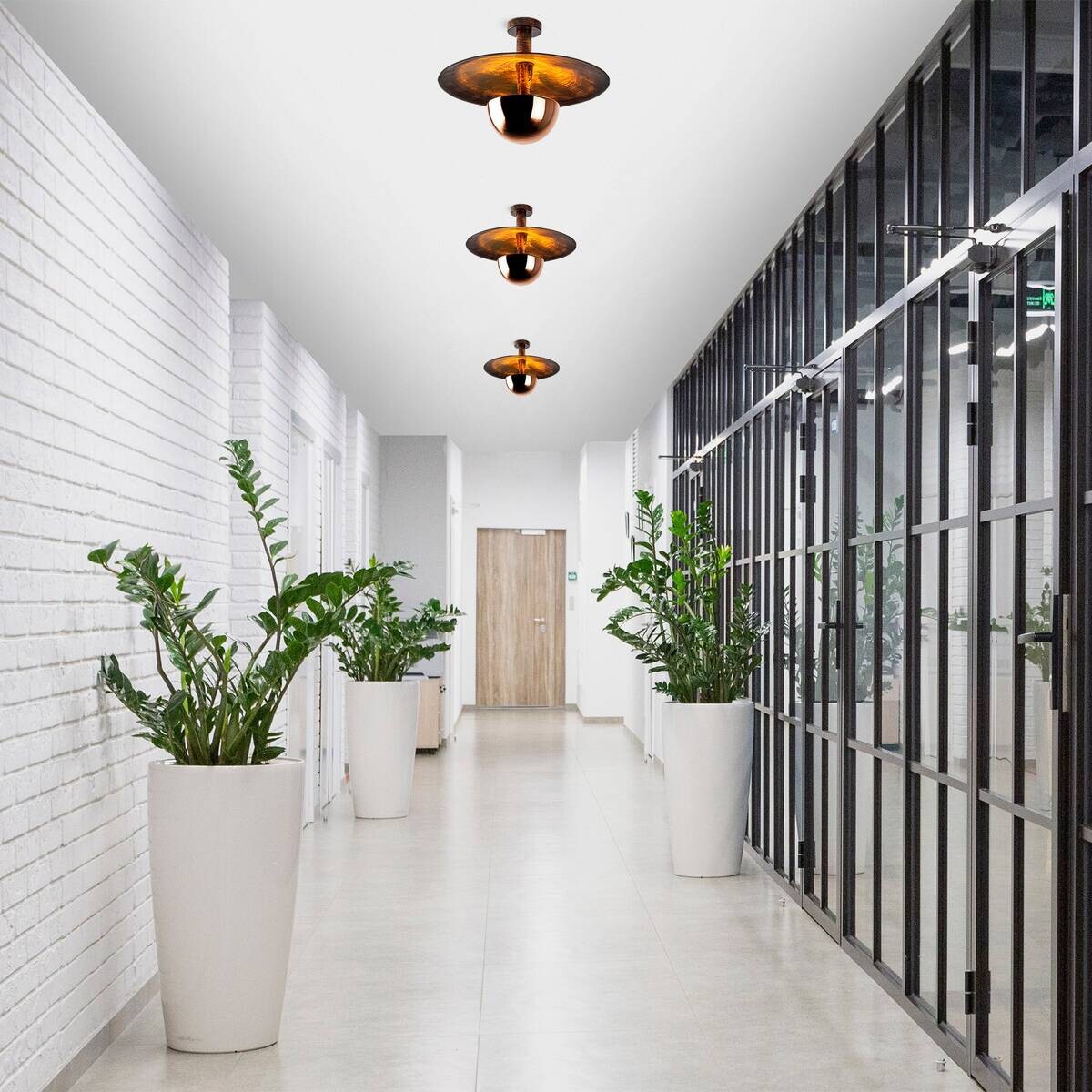 Opviq Deckenleuchte Kurt Kupfer Metall B/H/T/L/D: ca. 48x35x48x48x48 cm G9 1 Brennstellen