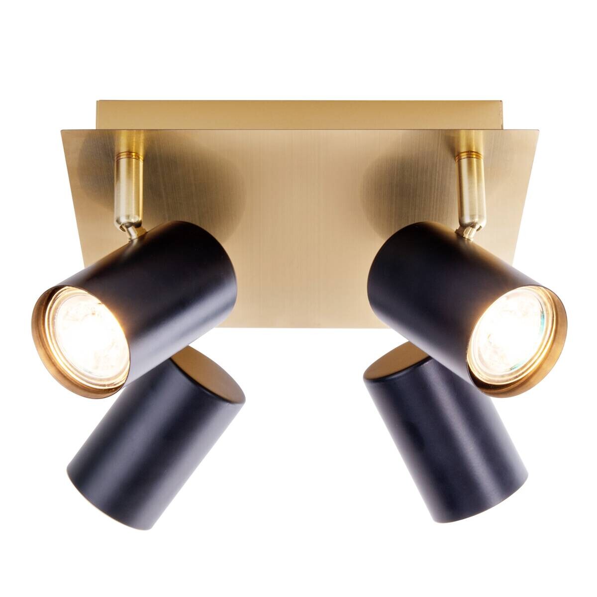 Näve Leuchten Deckenleuchte 1395022 schwarz gold Metall B/H/T: ca. 22x13,5x22 cm GU10 4 Brennstellen