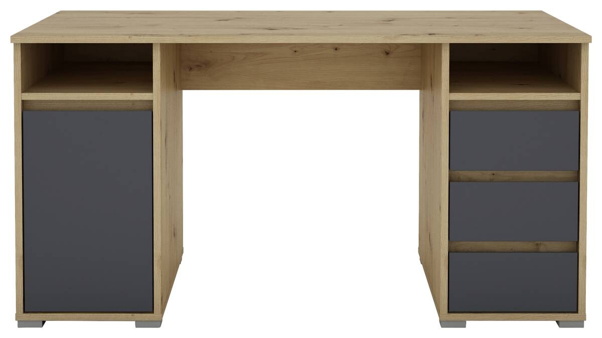 Schreibtisch LOBO Eiche Nachbildung anthrazit B/H/T: ca. 138x75x55 cm