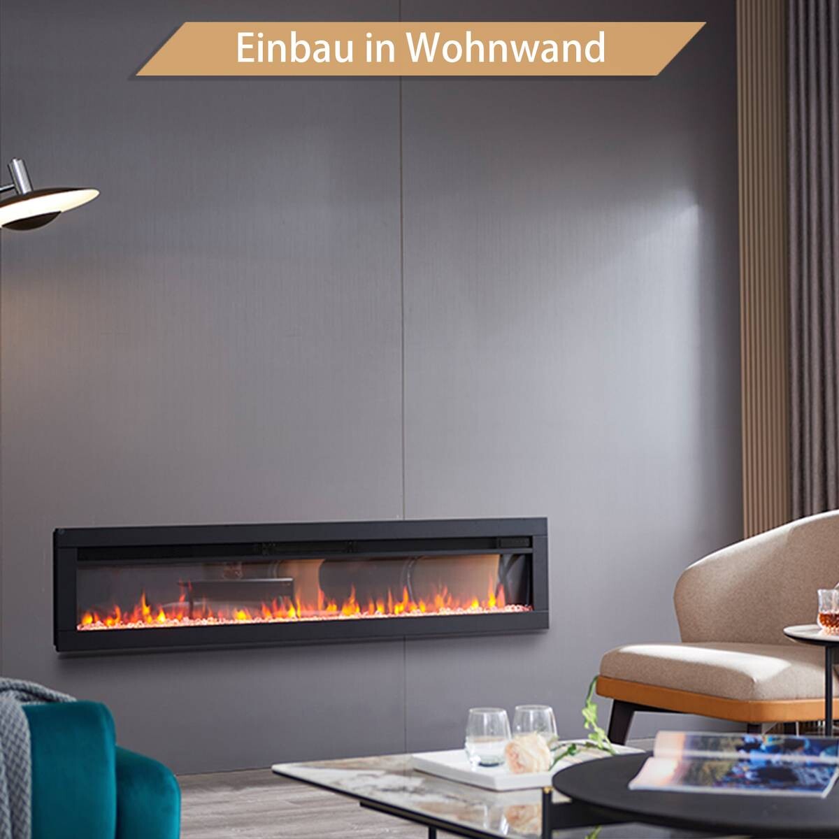 Balderia Elektrischer-Kamin Agnes 60 B/H/T: ca. 152,5x33x12 cm