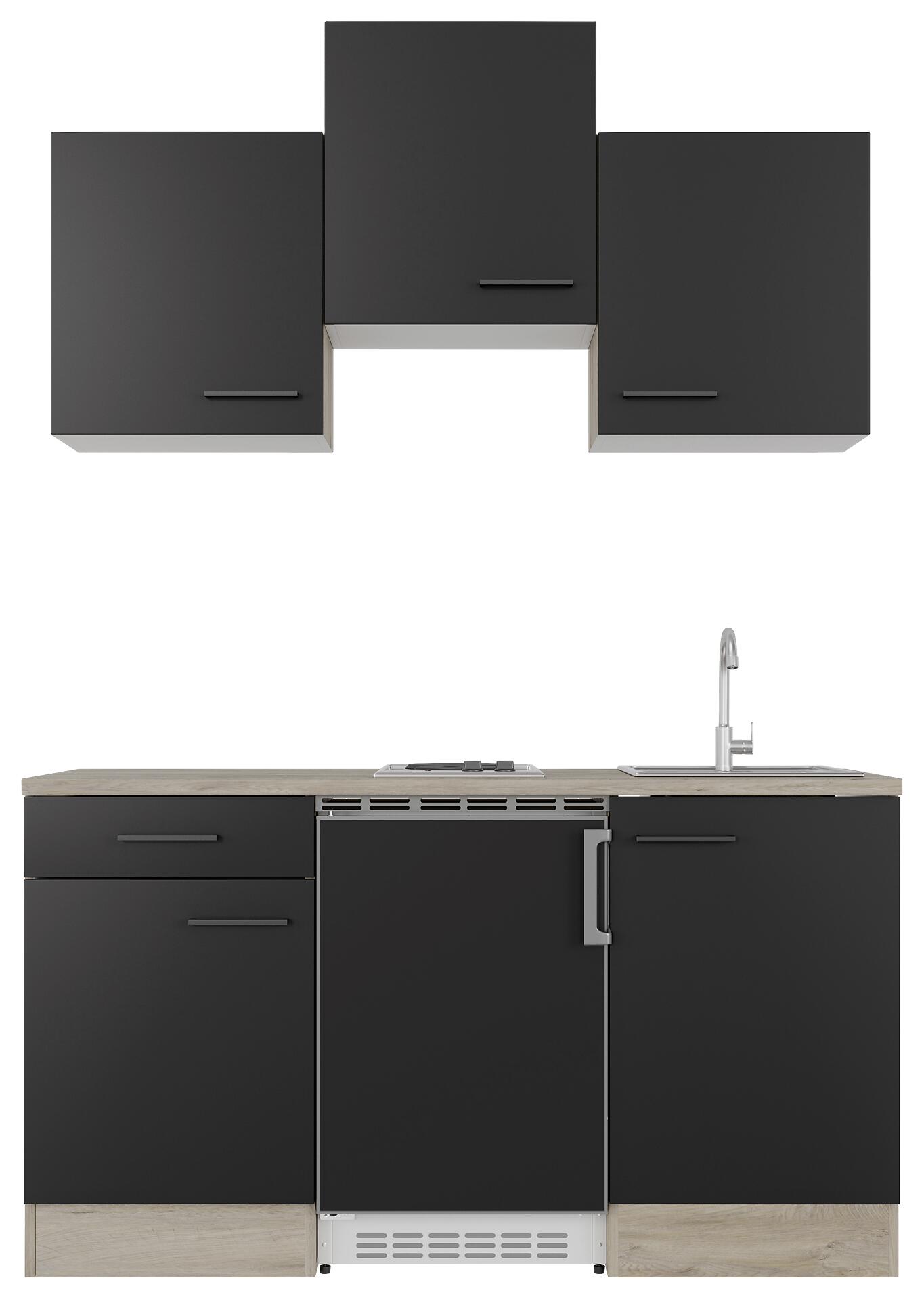 Küchenblock Capri schwarz B/H/T: ca. 151x226x60 cm