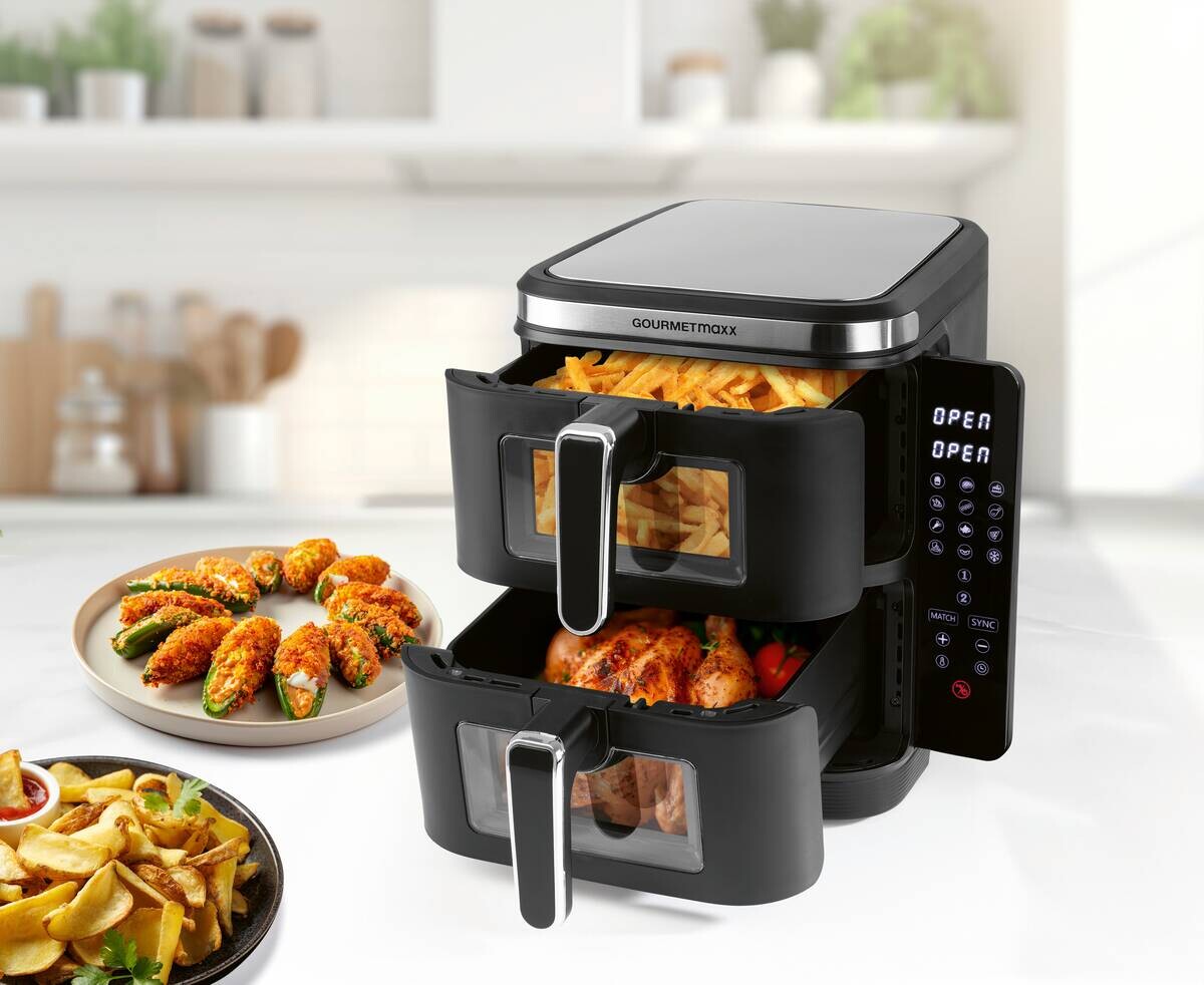 GOURMETmaxx Heißluftfritteuse schwarz Kunststoff B/H/L: ca. 28,6x35,5x44,3 cm ca. 5 l