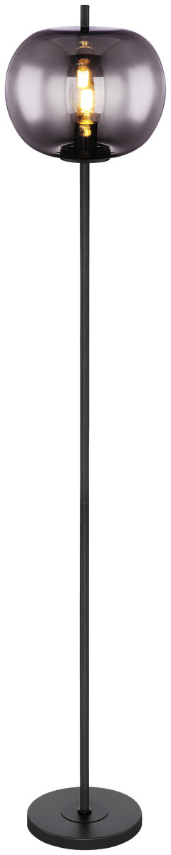 GLOBO Stehleuchte Blacky schwarz Metall Glas H/D: ca. 160x30 cm E27 1 Brennstellen