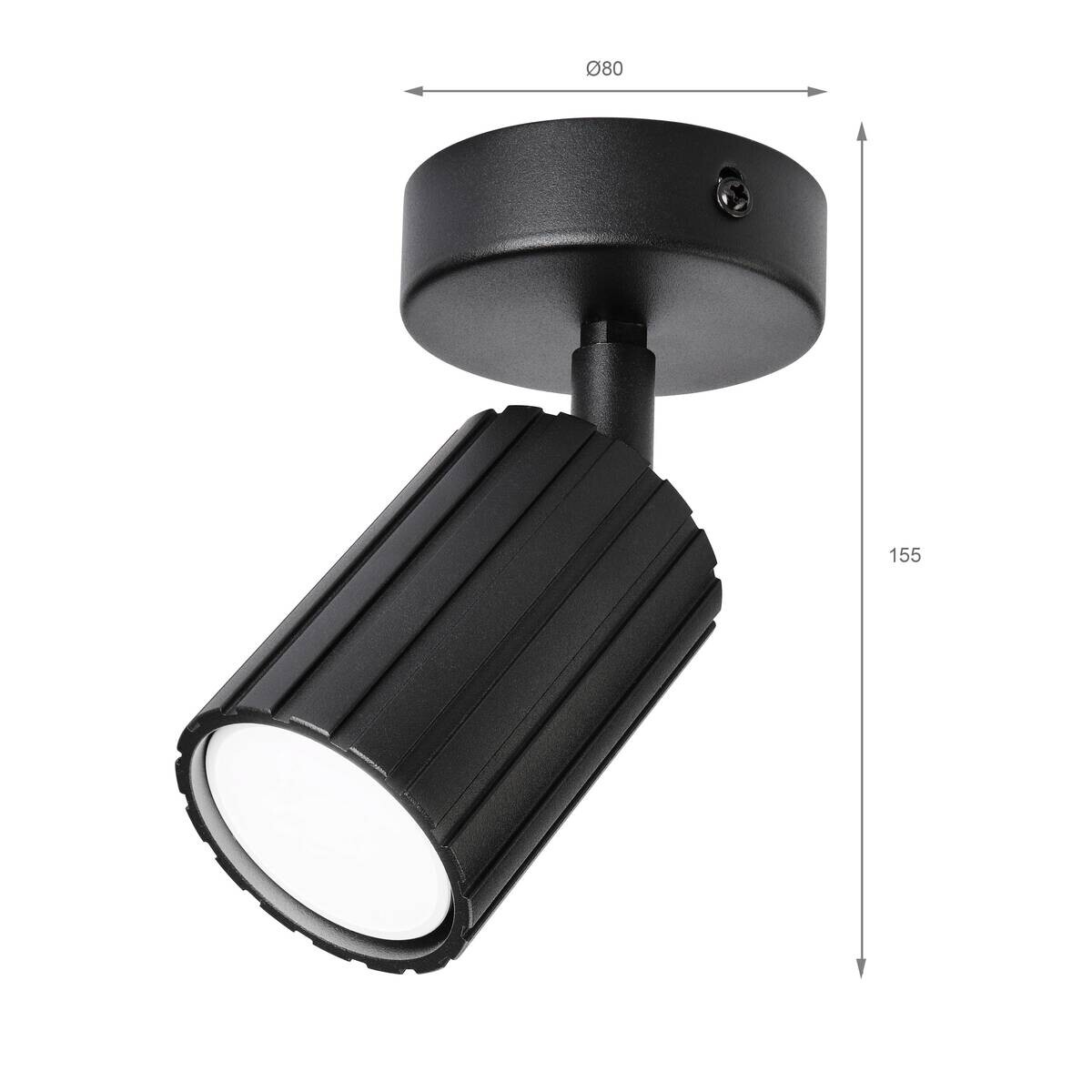 Lamkur Wandleuchte Prisma schwarz Stahl B/H/L: ca. 8x16x8 cm GU10 1 Brennstellen