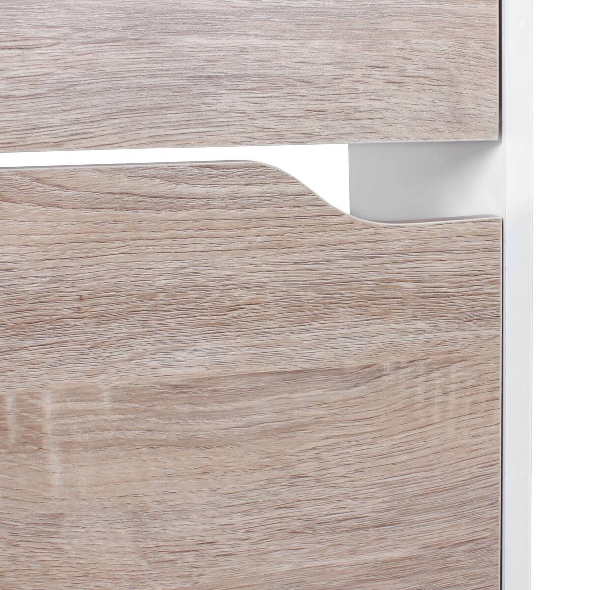 Schuhschrank Eiche Sonoma Nachbildung weiß B/H/T: ca. 60x150x24 cm