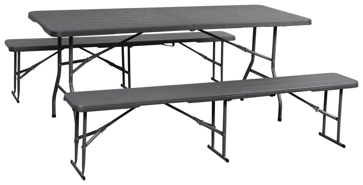 POCOline Gartensitzgruppe dunkelgrau Stahl