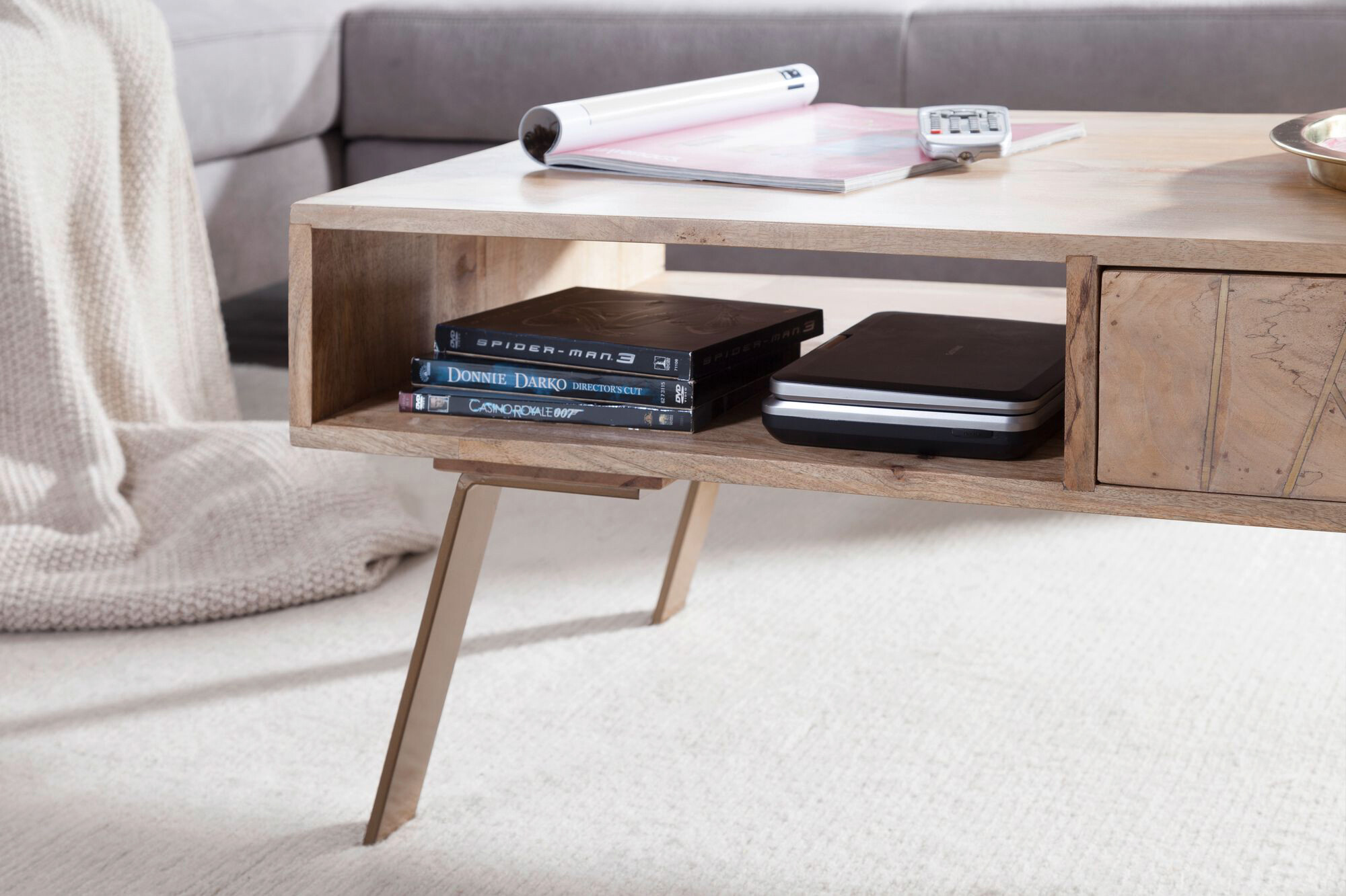 Wohnling Couchtisch braun B/H/T: ca. 95x42x50 cm