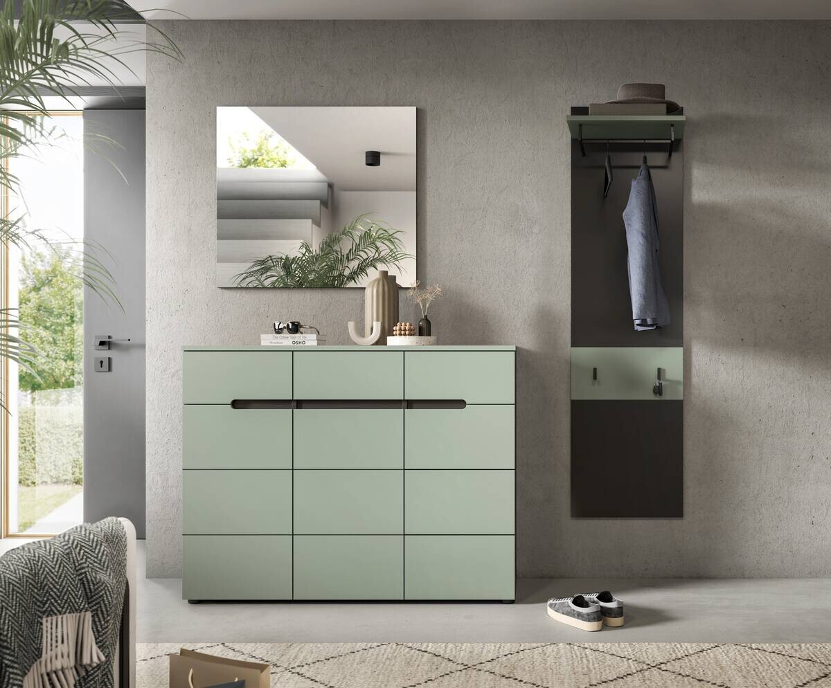 Garderobe Canu grün basaltgrau Nachbildung B/H/T: ca. 180x190x37 cm