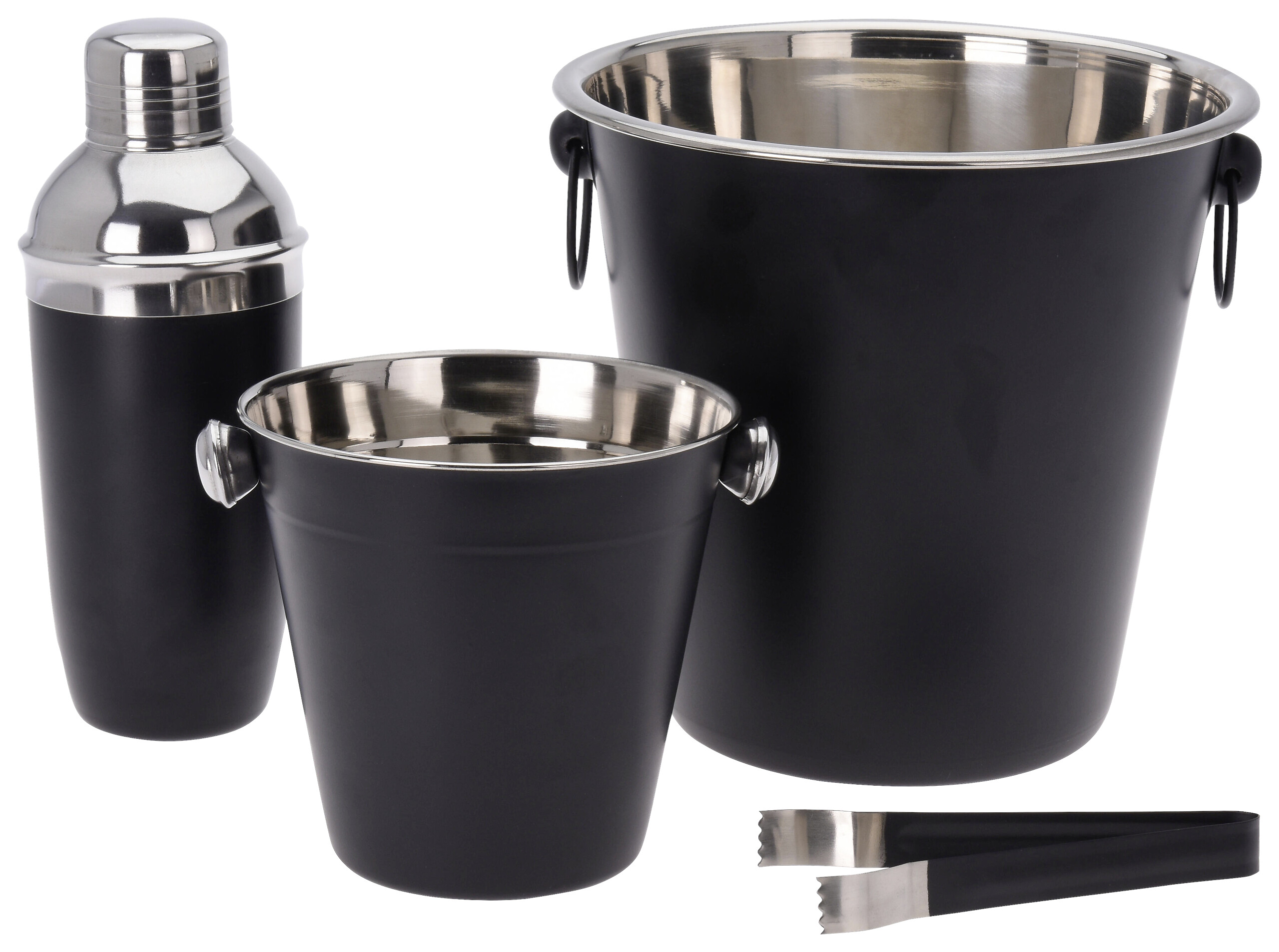 EH Barware Cocktail-Shaker Set schwarz Edelstahl B/H/L: ca. 22,5x22,5x23 cm
