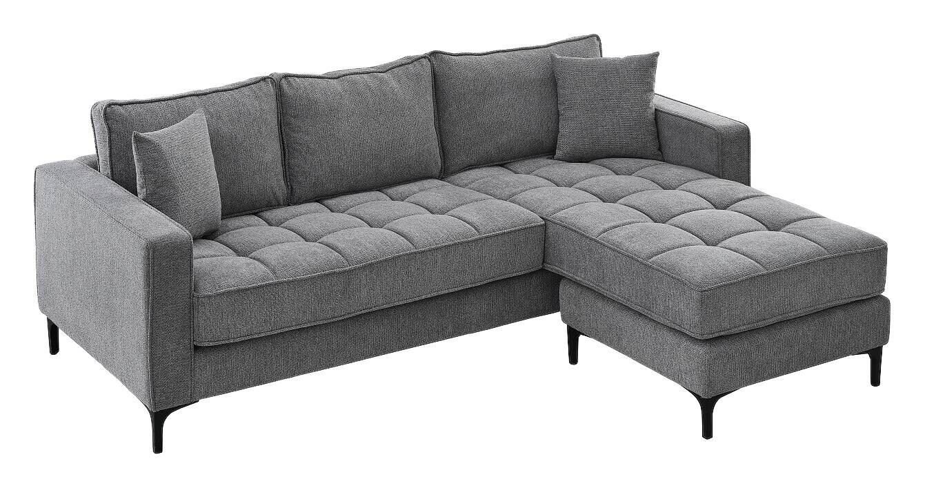 Ecksofa hellgrau Microfaser B/H/T: ca. 238x67x185 cm