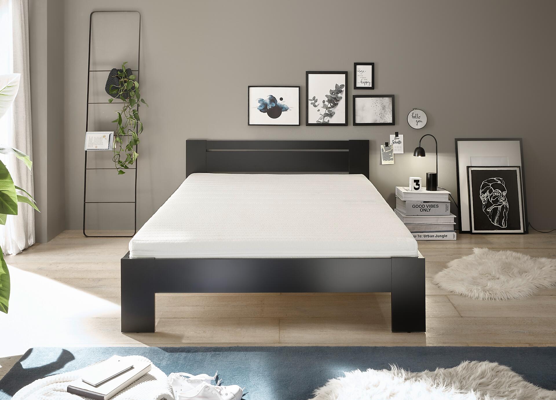 Futonbett Cannes schwarz Liegefläche B/L: ca. 140x200 cm