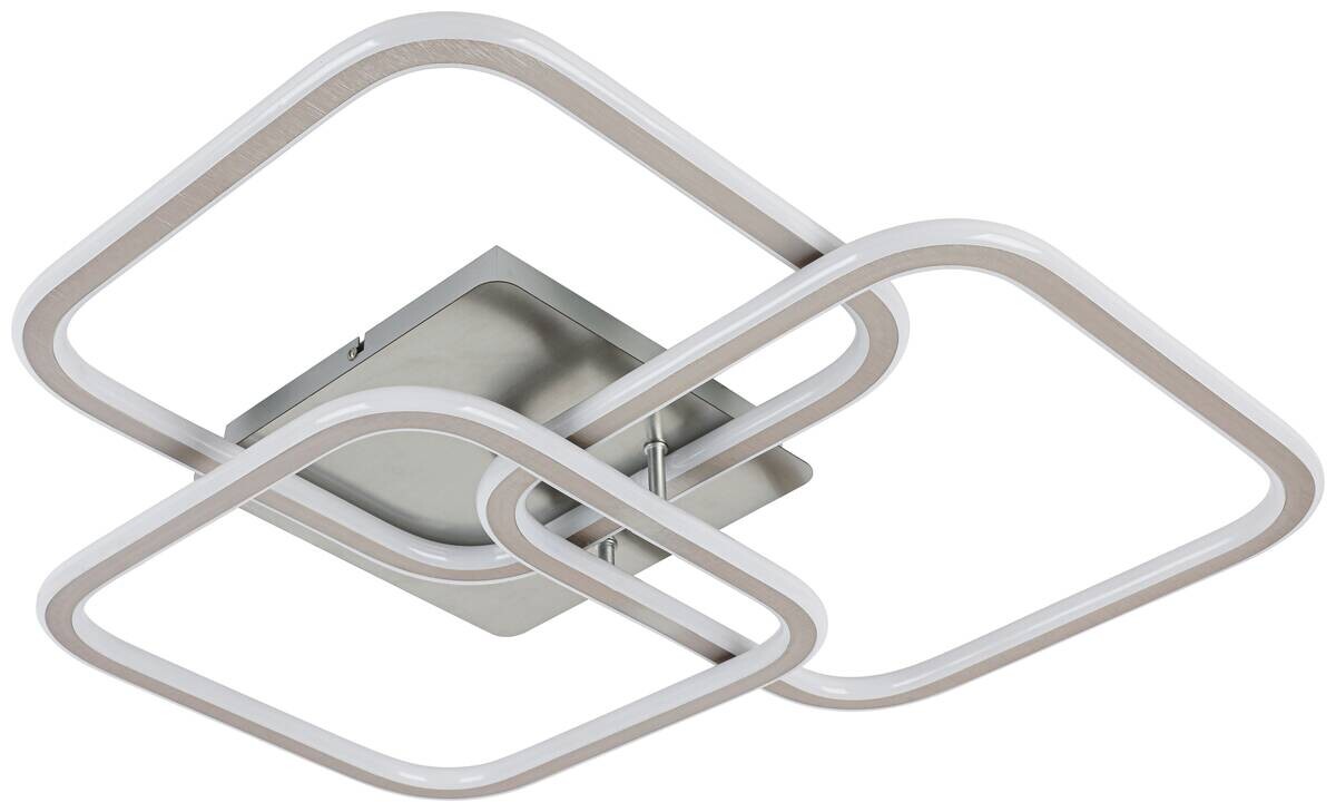 Nolo LED-Deckenleuchte Thrice nickel Satiniert Alu B/H/L: ca. 54x10x58 cm