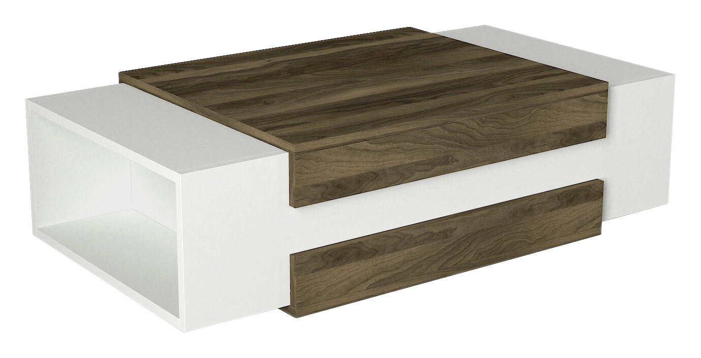 Couchtisch Nora weiß walnuss Nachbildung B/H/T: ca. 110x31x60 cm