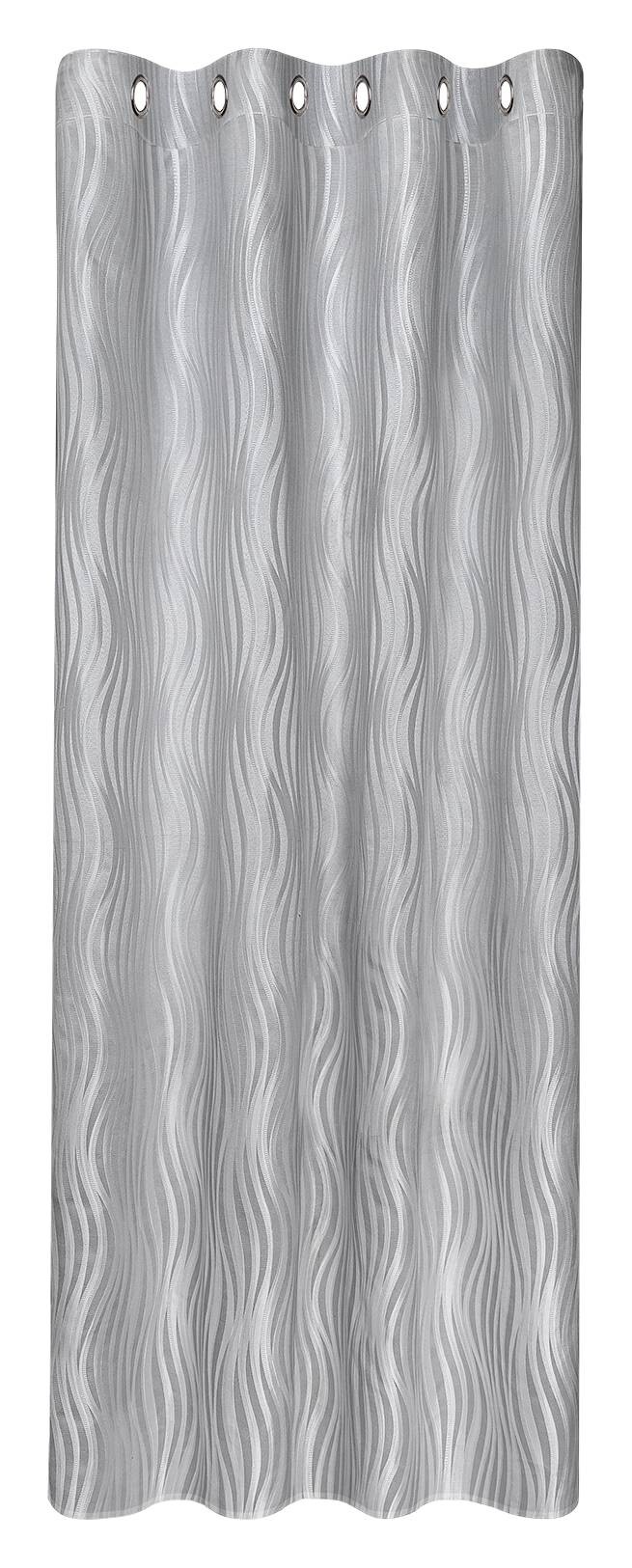Happy Home Ösenvorhang Wellen silber B/L: ca. 145x245 cm