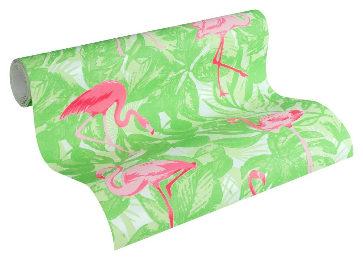 A.S.Creation Vliestapete Boys & Girls 6 Tiere grün B/L: ca. 53x1005 cm