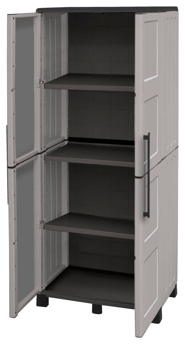 Linea Idea Kunststoffschrank Idea grau Kunststoff B/H/T: ca. 68x169x37 cm