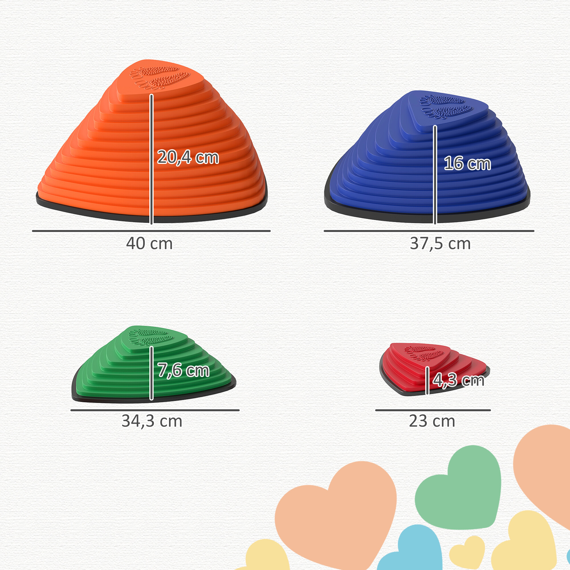 AIYAPLAY Balanciersteine mehrfarbig B/H/L: ca. 40x20,4x40 cm