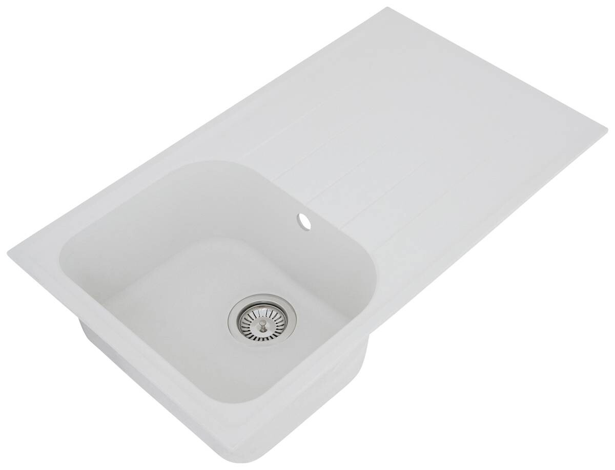 Respekta Einbauspüle Orlando 86 x 50 W weiß Granitverbundmaterial B/H/T: ca. 86x20,9x50 cm