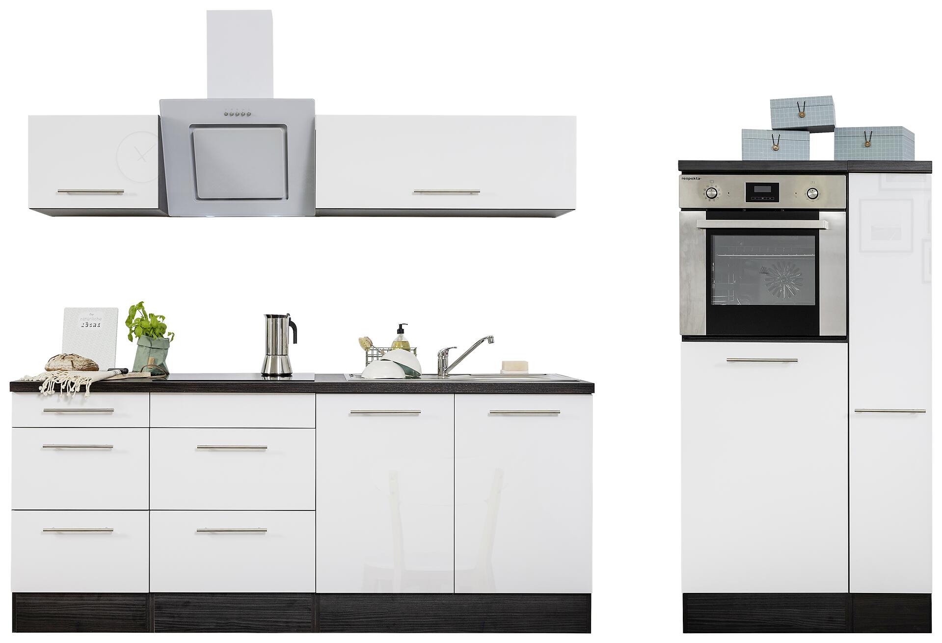 Respekta Küchenblock Amanda weiß Hochglanz B/H/T: ca. 300x200x60 cm