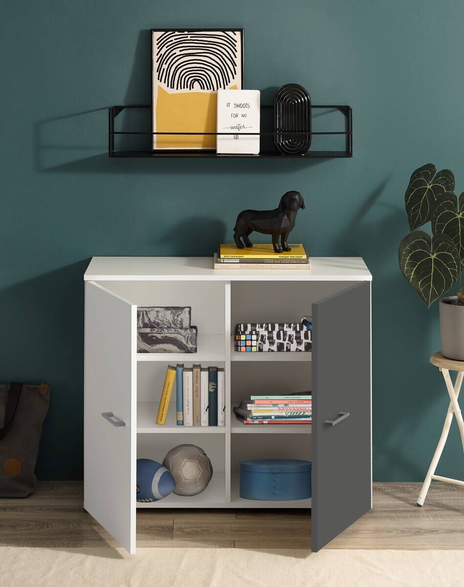 Kommode Alex weiß Graphit B/H/T: ca. 90x75x37 cm