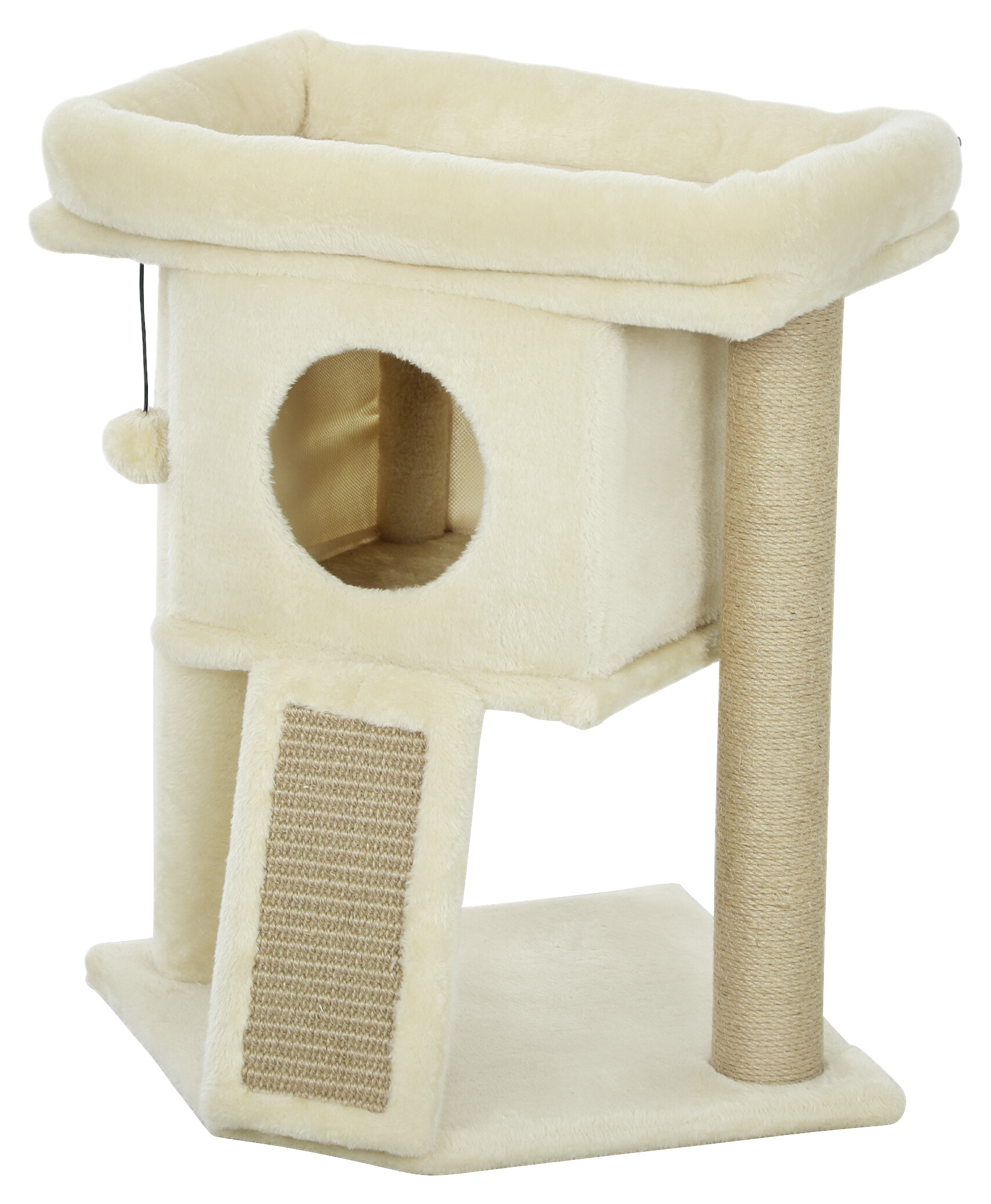 PawHut Kratzbaum beige Plüsch B/H/L: ca. 40x57x40 cm