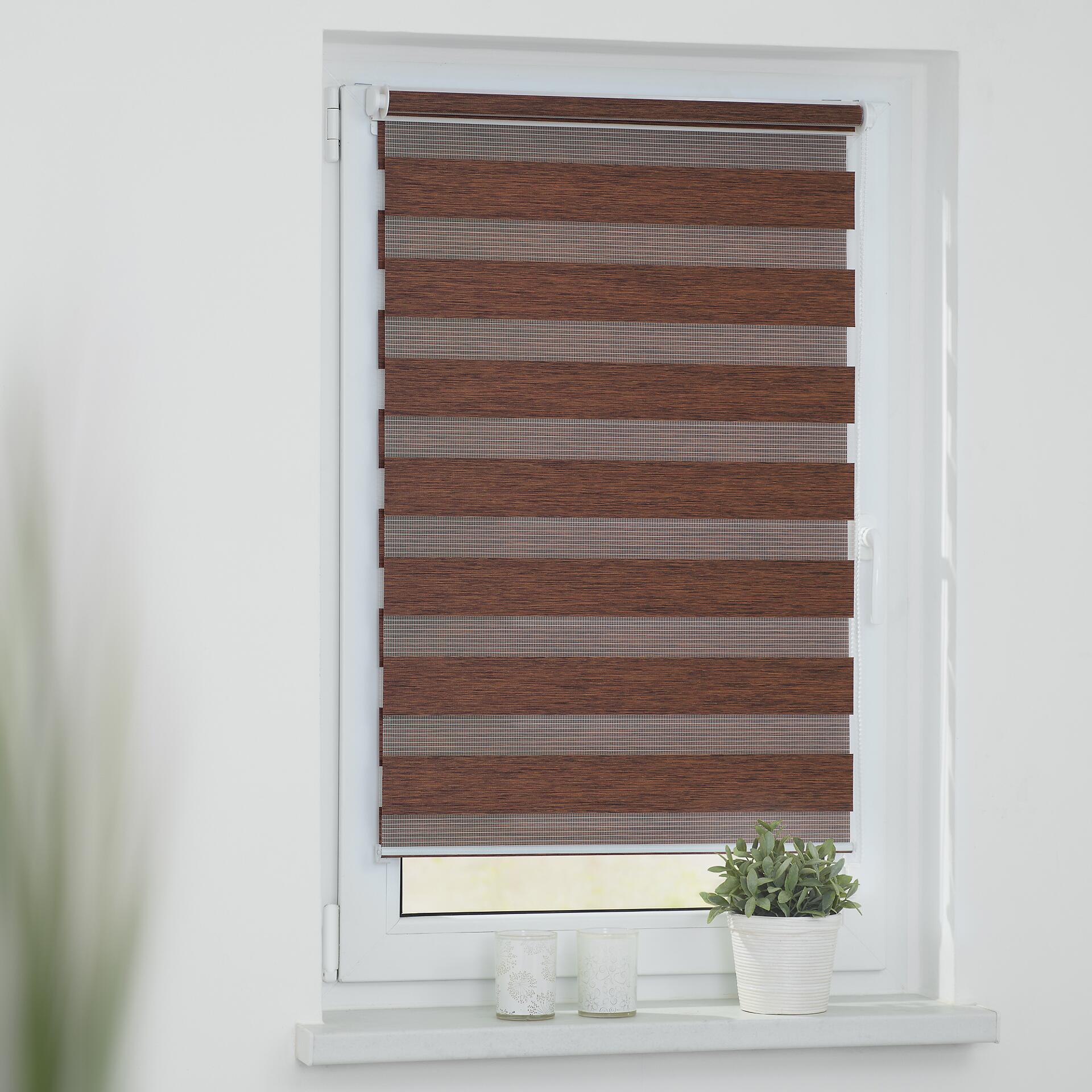 LICHTBLICK Doppelrollo Duo meliert dunkelbraun B/L: ca. 90x150 cm