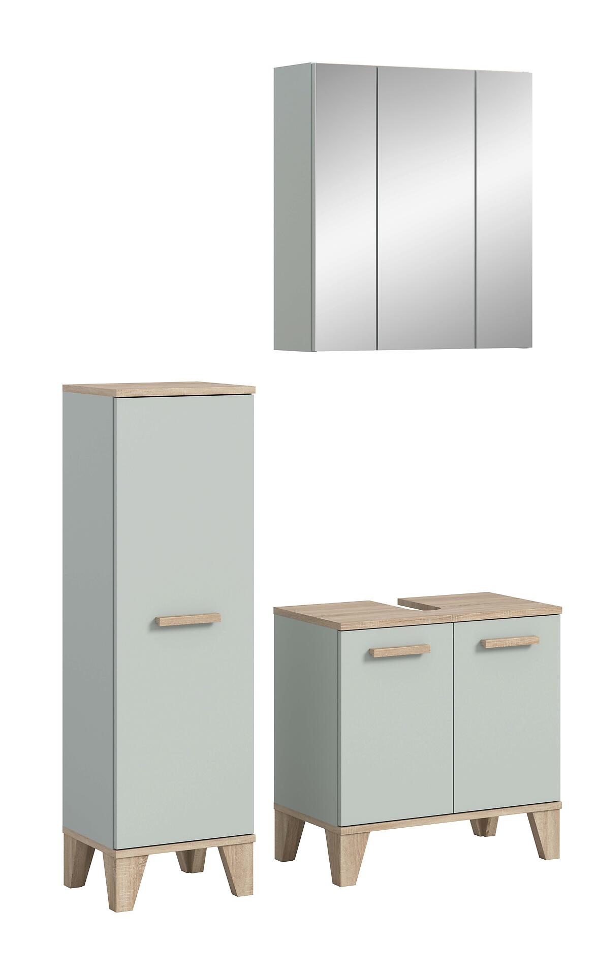 Badezimmer-Set STAR hellgrün Eiche hell Nachbildung B/H/T: ca. 109x190x34 cm