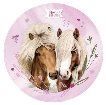 Pferde Freunde Kinderteppich rosa D: ca. 100 cm