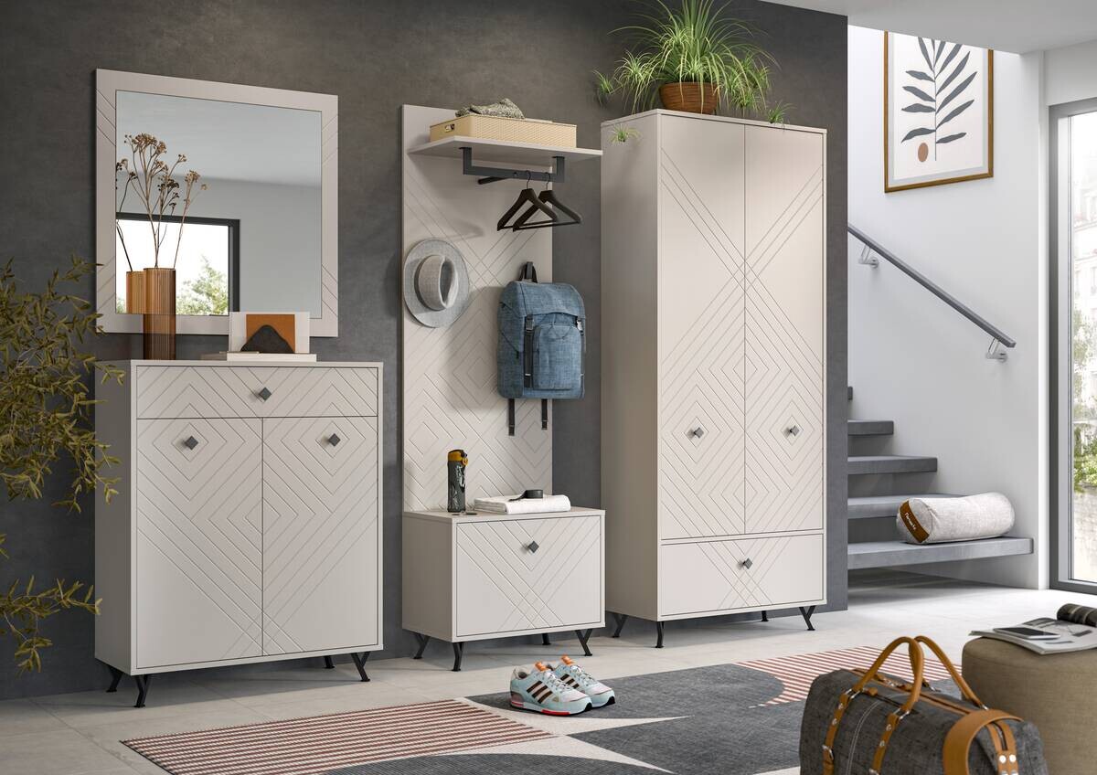 Garderobenpaneel NOTES sandbeige sandbeige matt B/H/T: ca. 60x140x35 cm