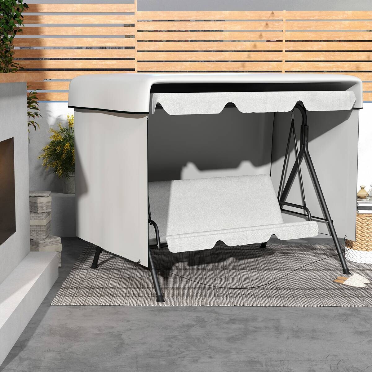 Outsunny Abdeckplane grau Polypropylen B/H/L: ca. 155x215x150 cm