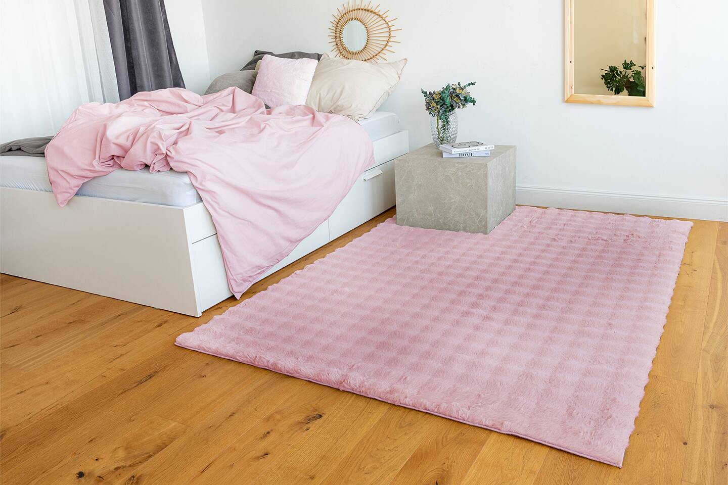 Padiro Hochflorteppich Hailey 125 rosa B/H/L: ca. 200x3x290 cm