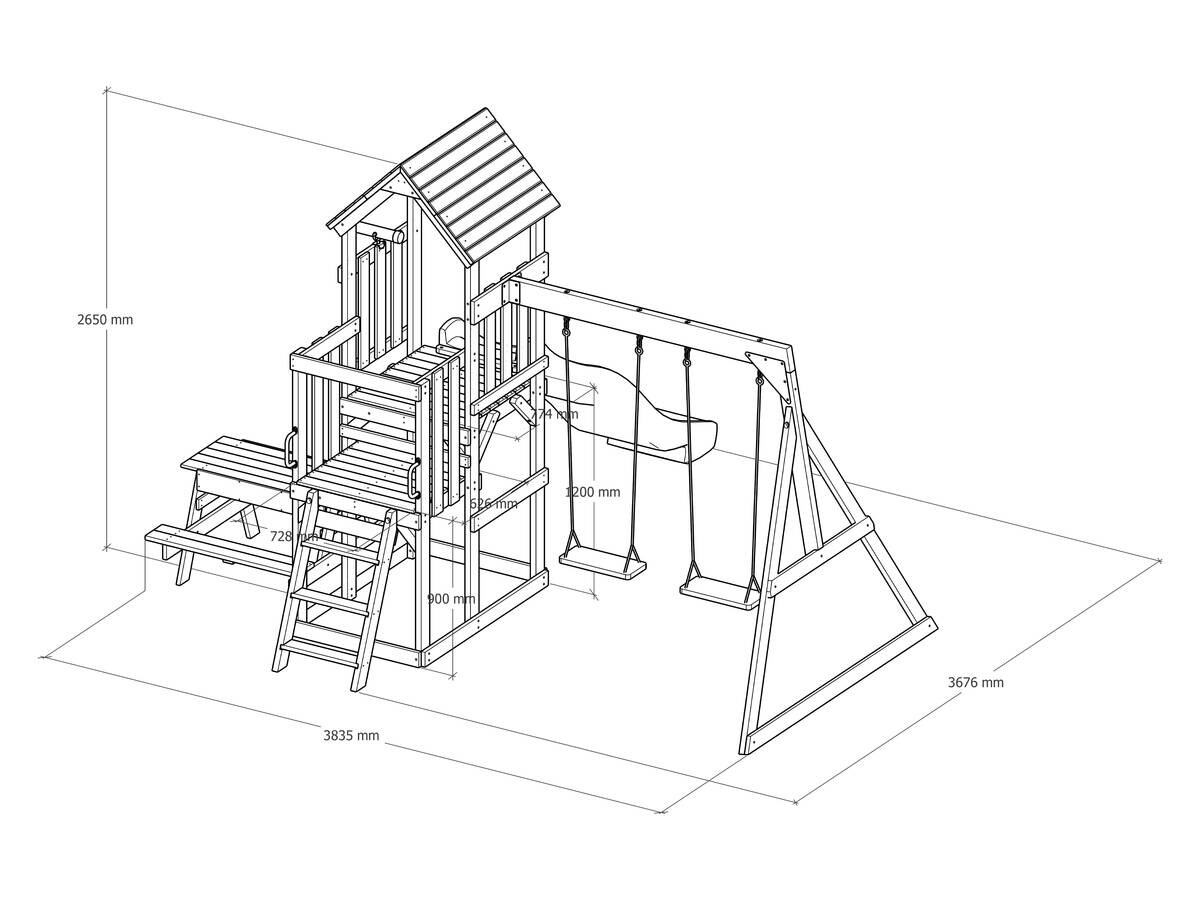 AXI Spielturm Mette weiß B/H/L: ca. 366x267x383 cm