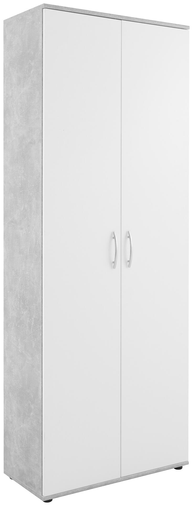 Mehrzweckschrank Andy 3 Beton Optik weiß B/H/T: ca. 70x187x34 cm