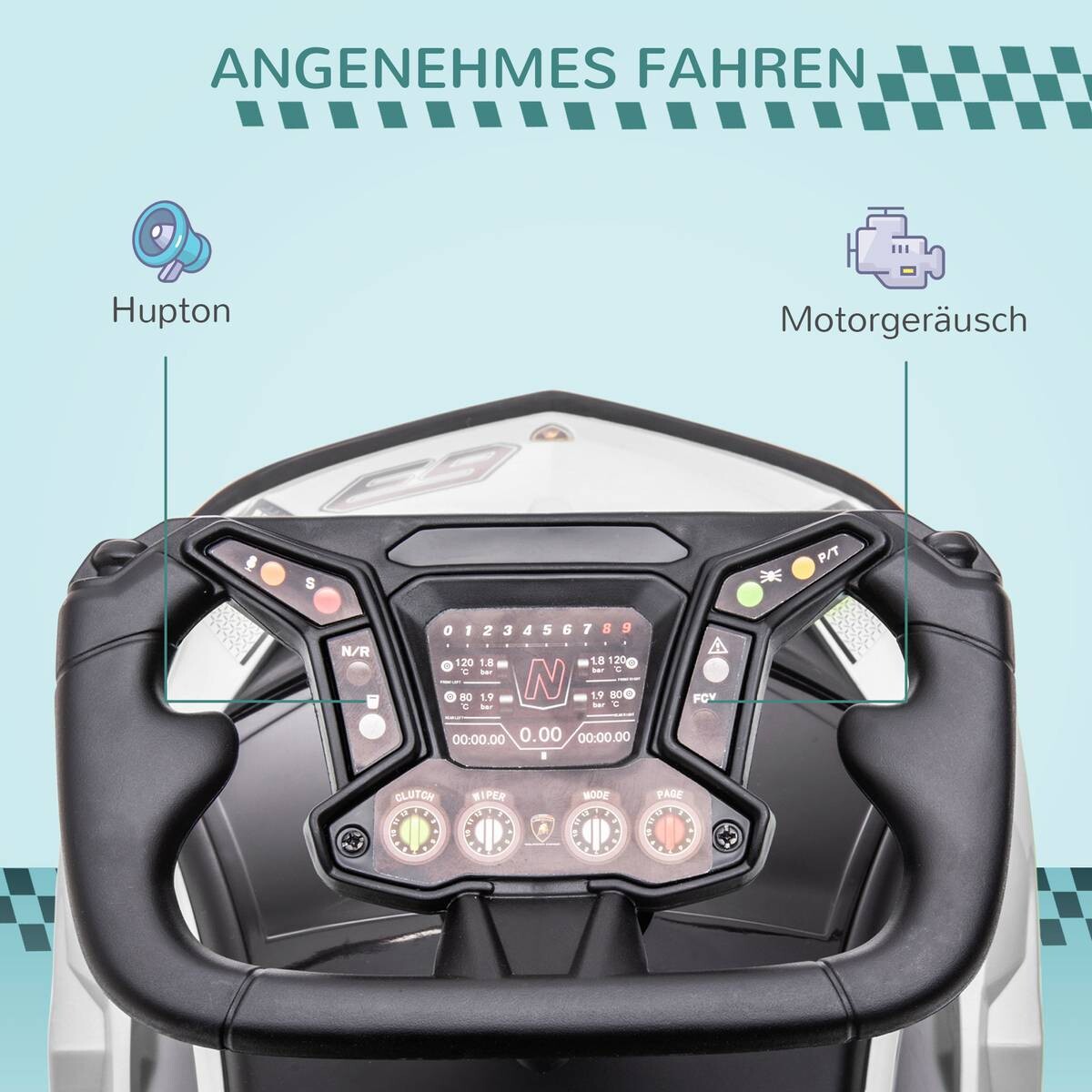 AIYAPLAY Kinder-Elektroauto schwarz B/H/L: ca. 28x38x67 cm