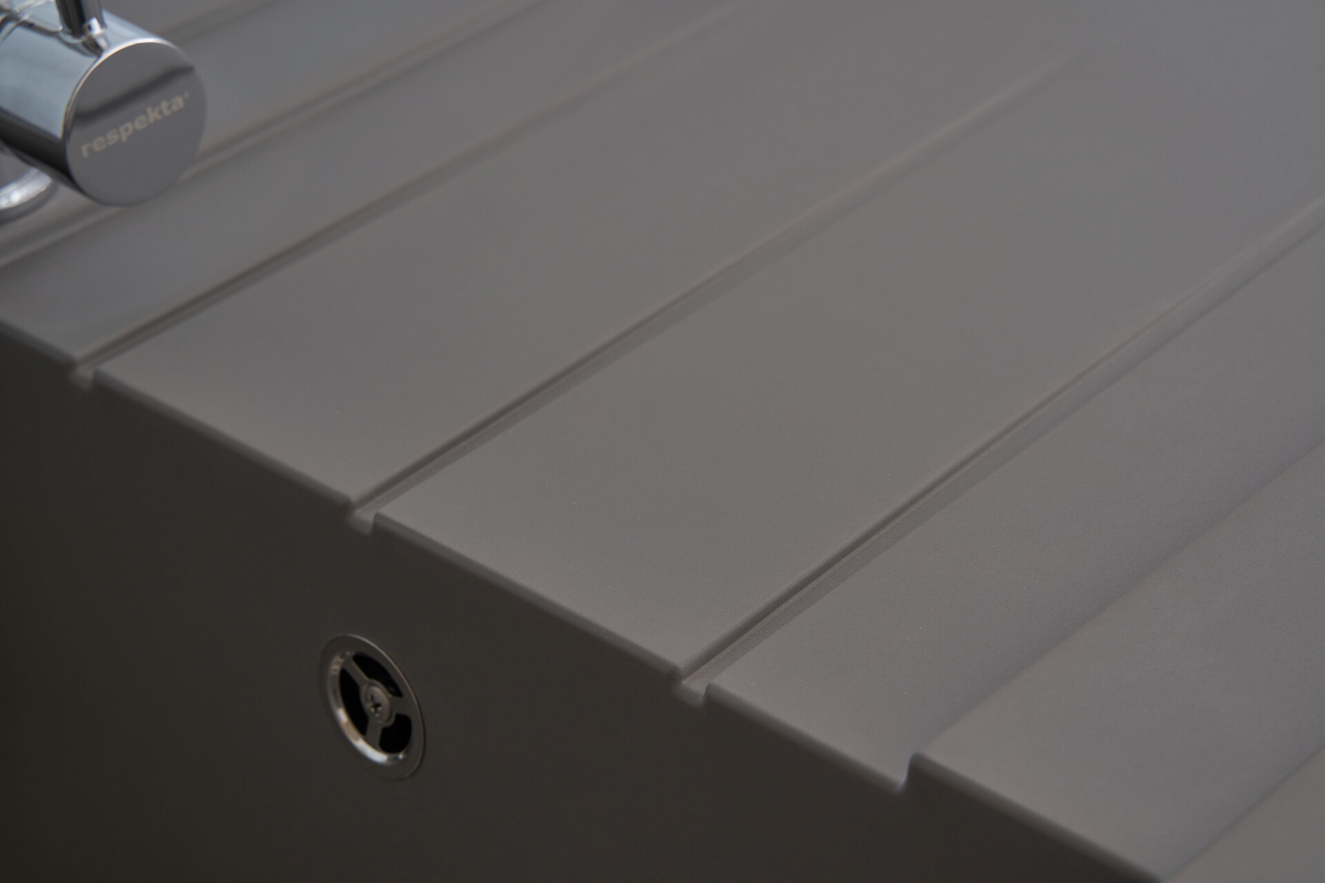 Respekta Einbauspüle Houston 80 x 50 G Beton grau Mineralite B/H/T: ca. 80x21x50 cm