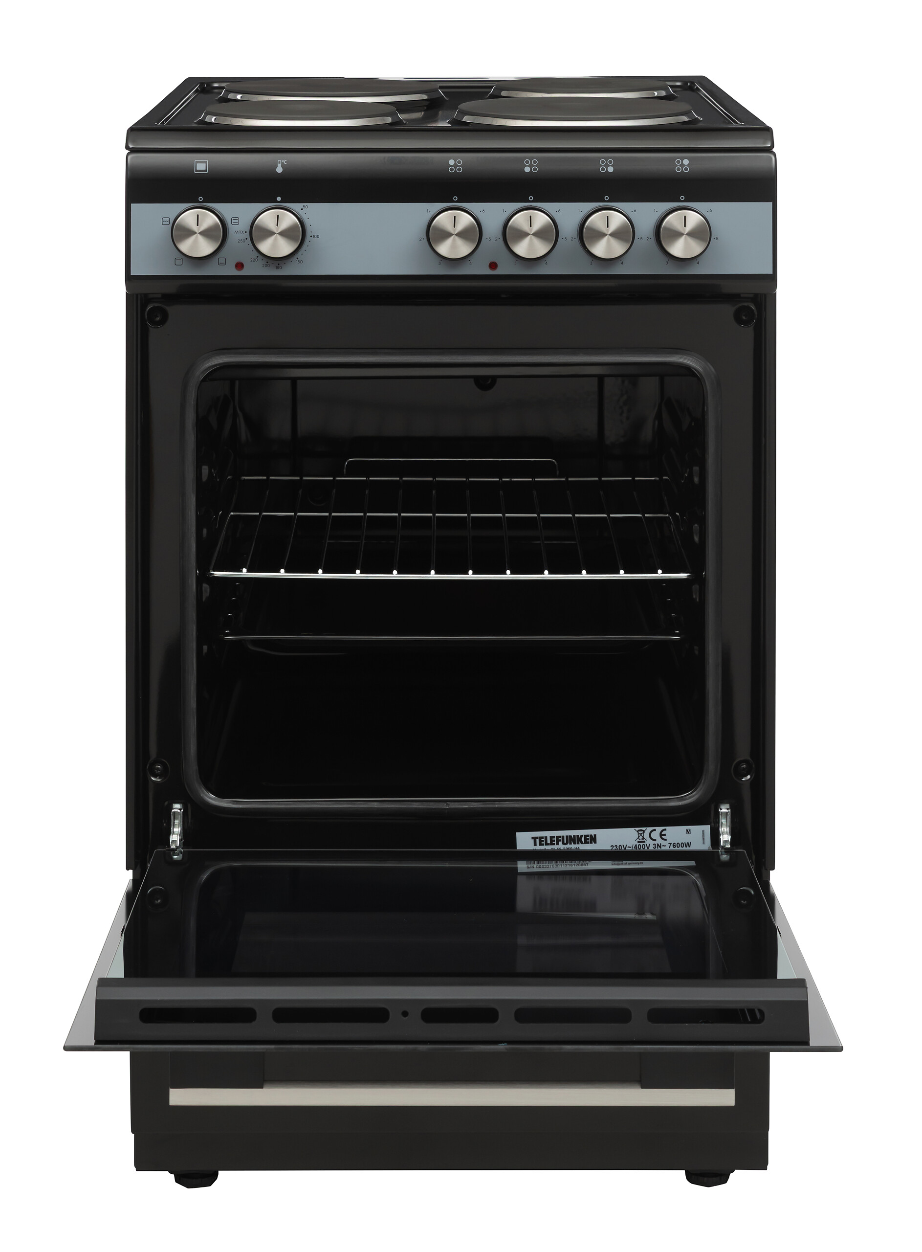 TELEFUNKEN Stand-Elektroherd TF-FS-5060-H4 schwarz B/H/T: ca. 50x85x60 cm
