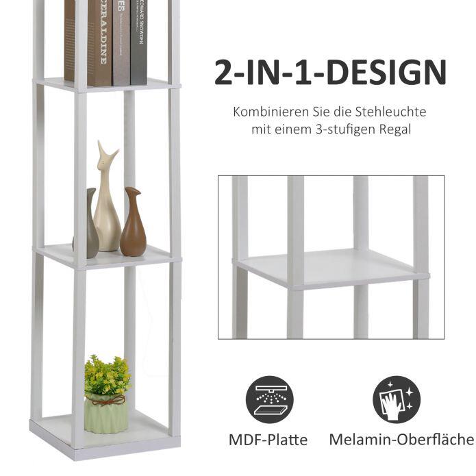 HOMCOM Stehleuchte 833-623V90WT 833-623V90WT weiß Acryl Kunststoff B/H/L: ca. 26x160x26 cm E27 1 Brennstellen