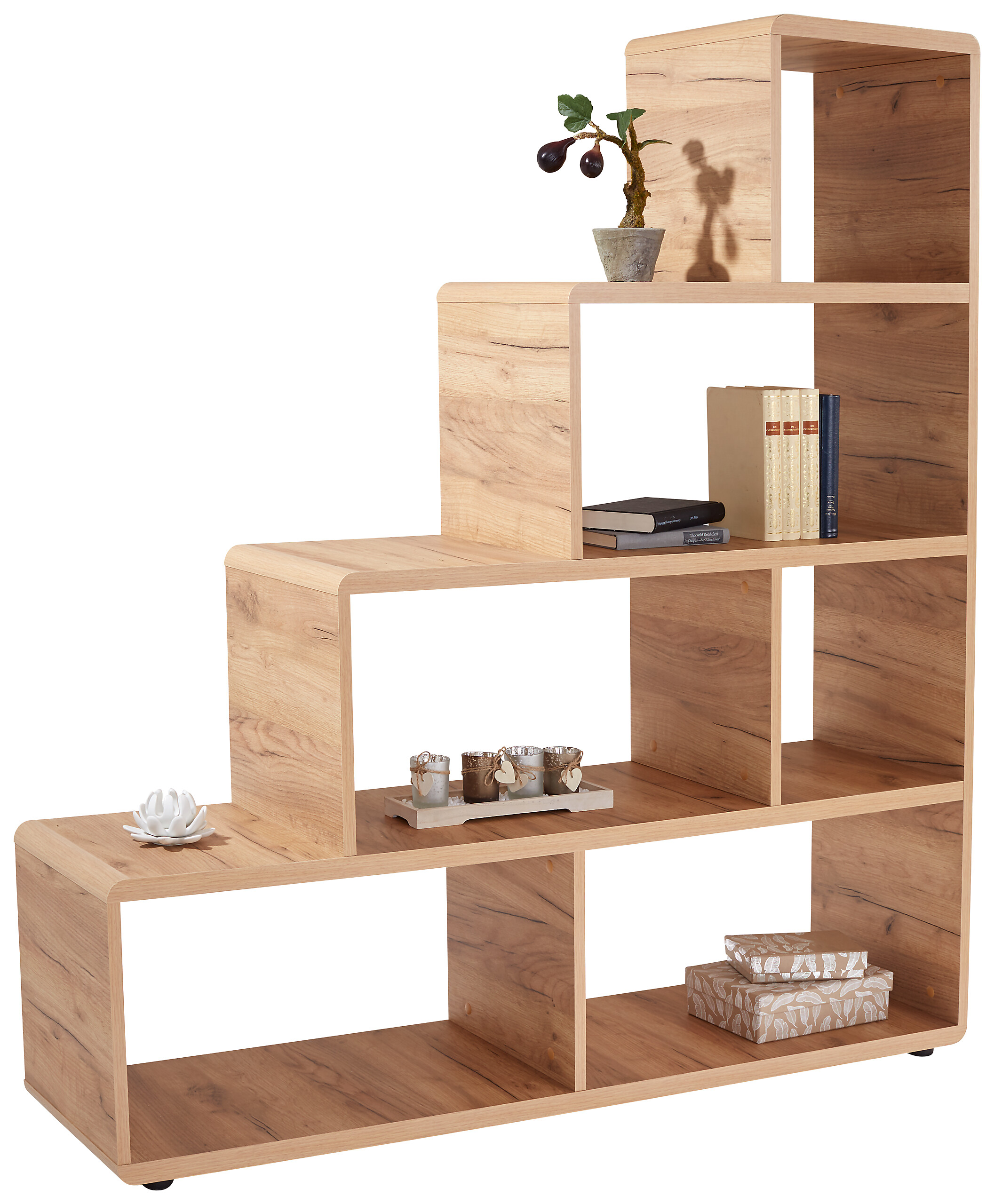 Stufenregal Fontana Eiche Kraft Nachbildung B/H/T: ca. 139x148x35 cm