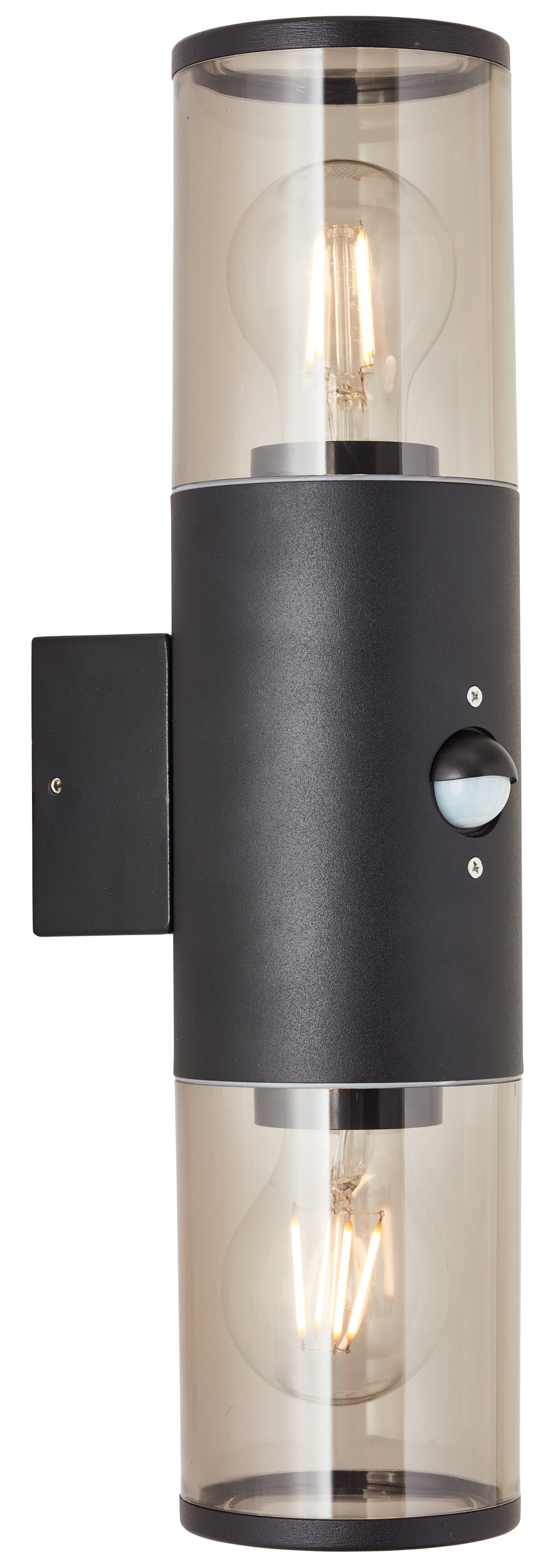 Brilliant Wandleuchte Sergioro 96474/63 schwarz Aluminium Kunststoff B/H/T: ca. 9x33,2x12,5 cm E27 2 Brennstellen