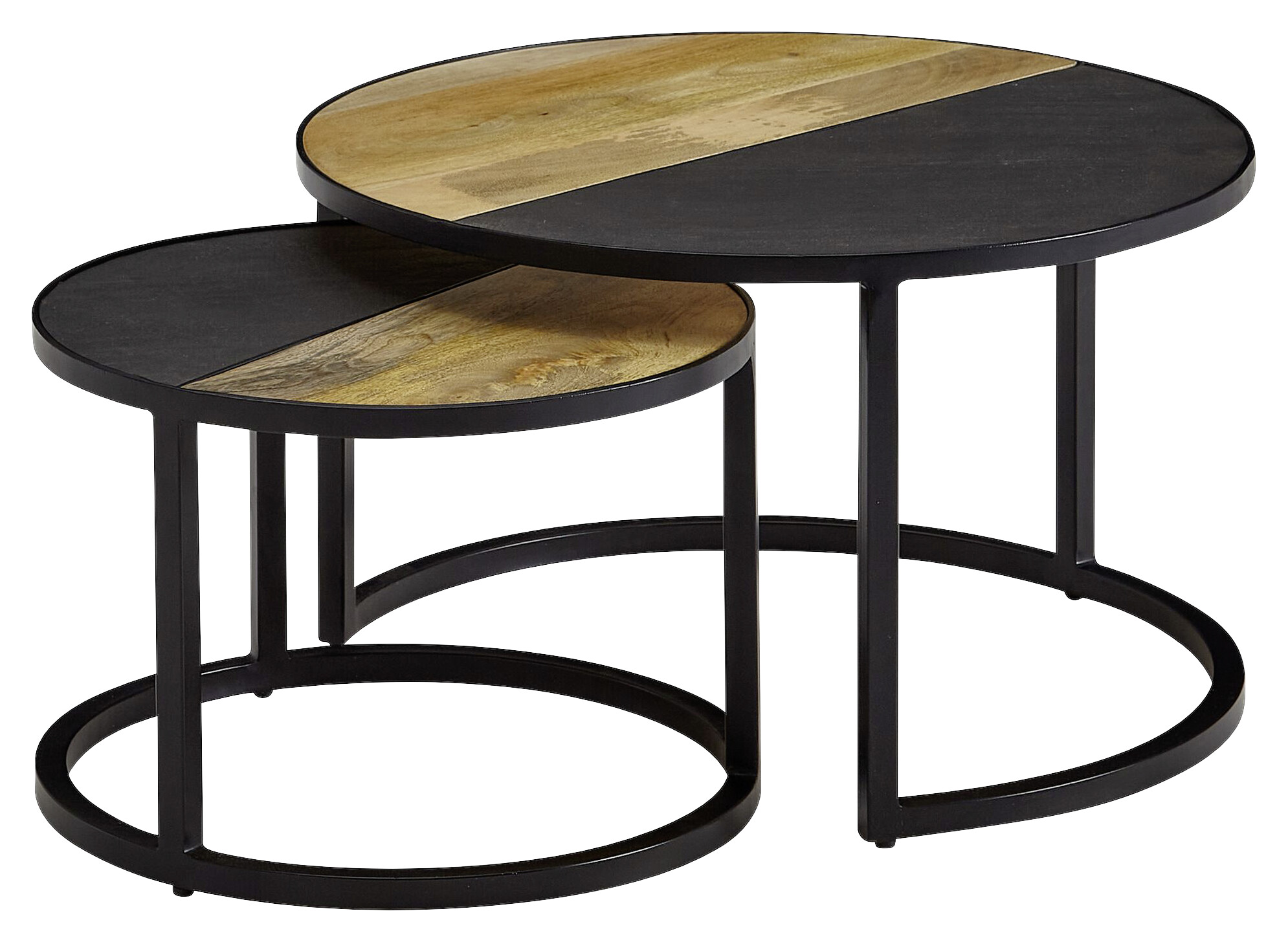 Wohnling Couchtisch 2er-Set. schwarz B/H/T: ca. 60x36x60 cm