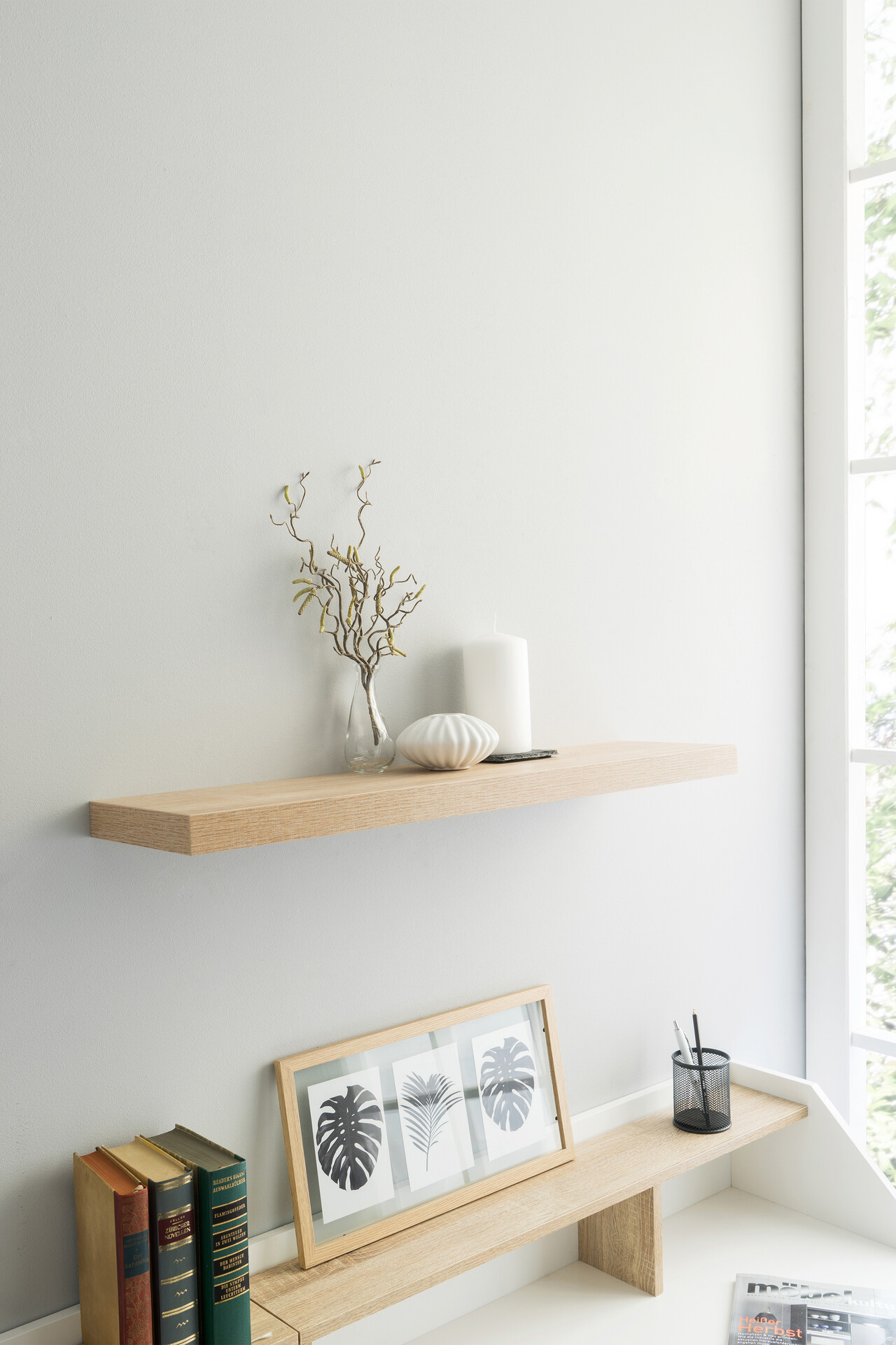 Wandboard Shelvy 80 Eiche Sonoma Nachbildung B/H/T: ca. 80x4x24 cm