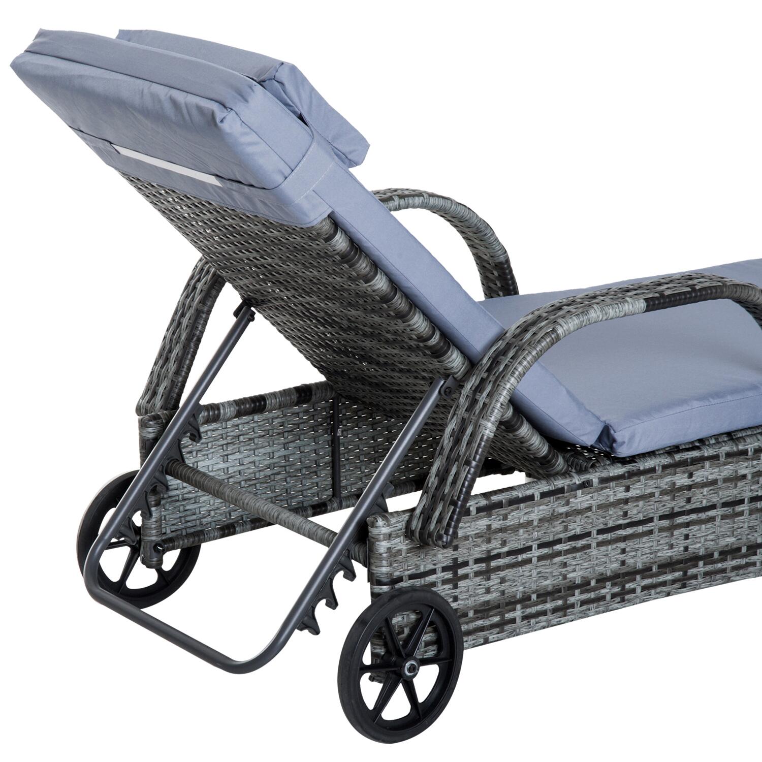 Outsunny Gartenliege grau Metall