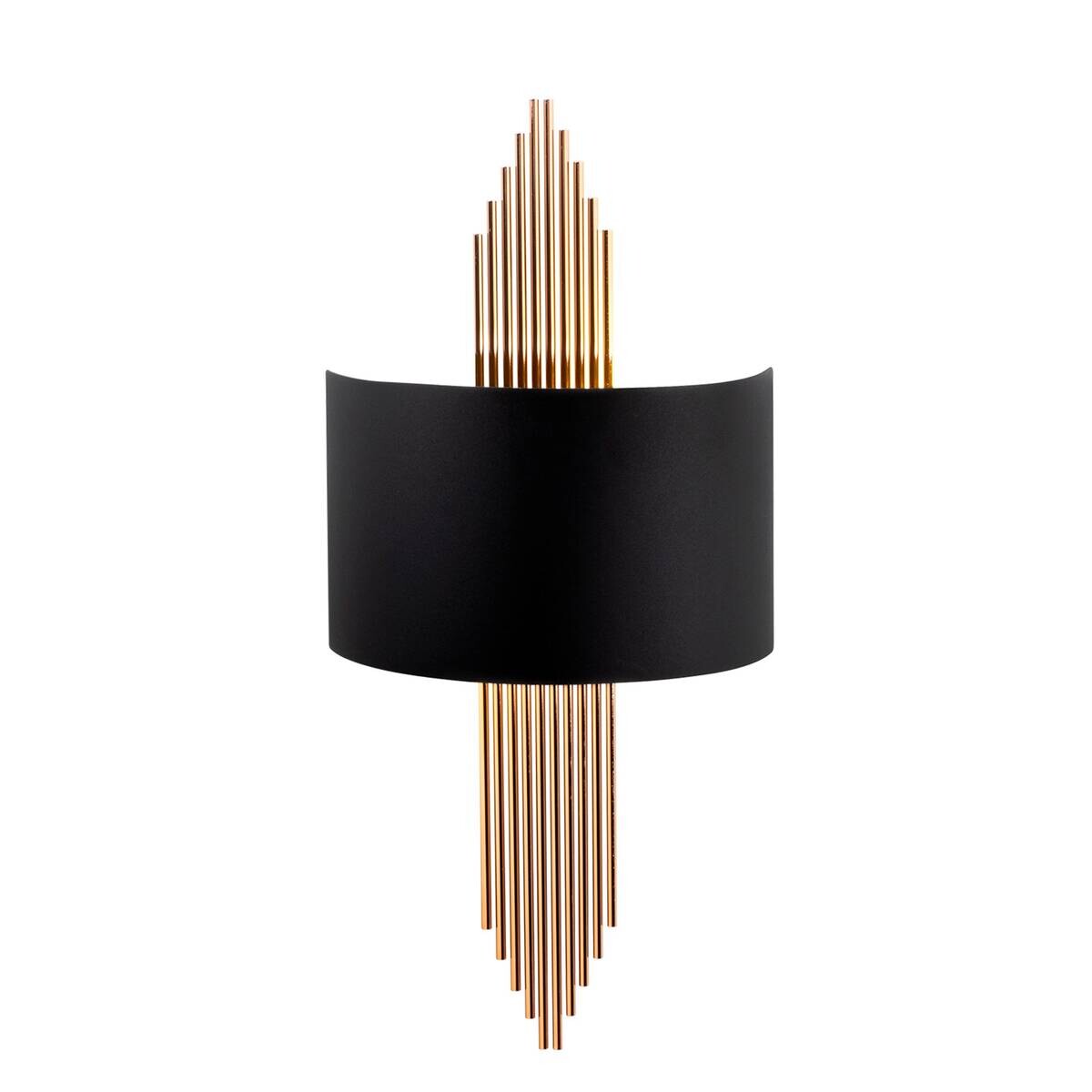 Opviq Wandleuchte schwarz Kupfer Metall B/H/L: ca. 10x22x75 cm E27 1 Brennstellen