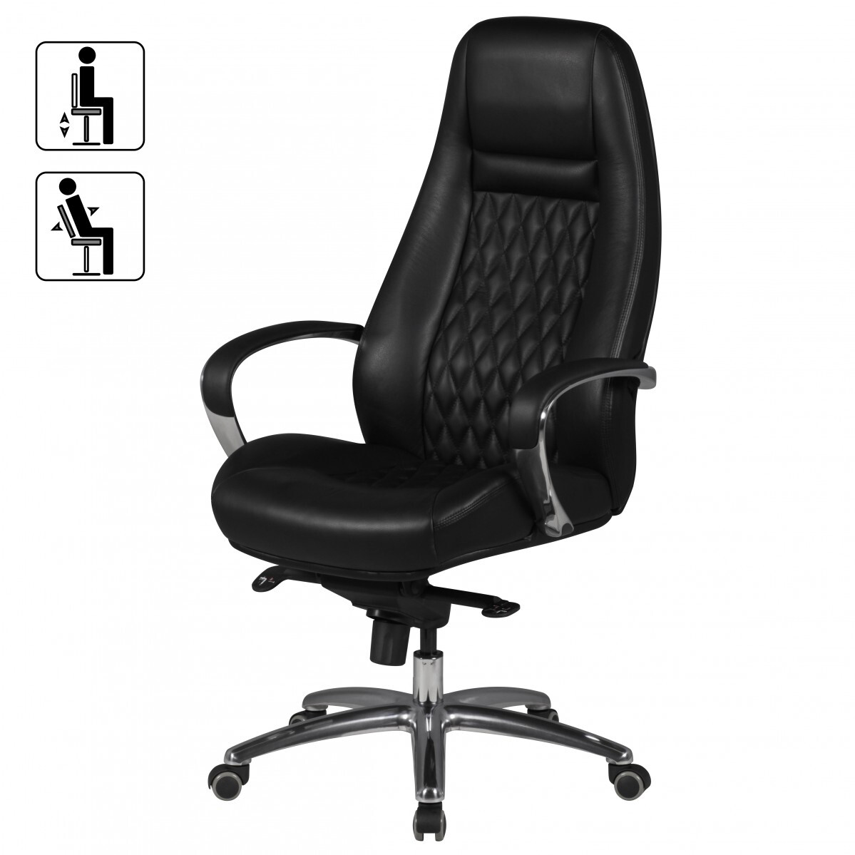 Drehstuhl schwarz Leder