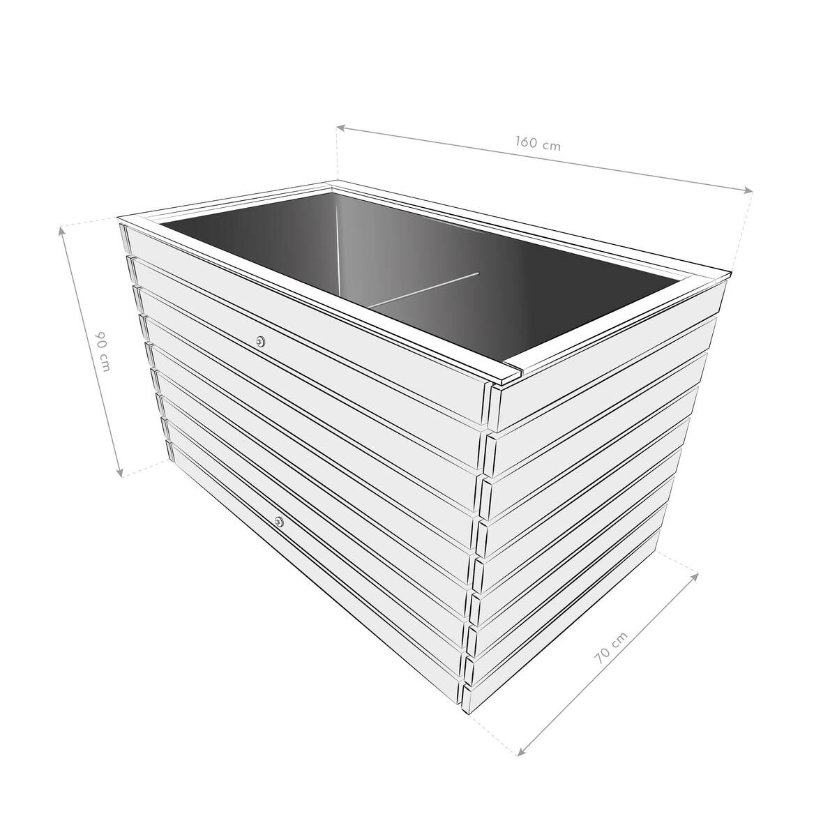 Westmann Hochbeet Fichte XL natur Fichte B/H/L: ca. 70x90x160 cm