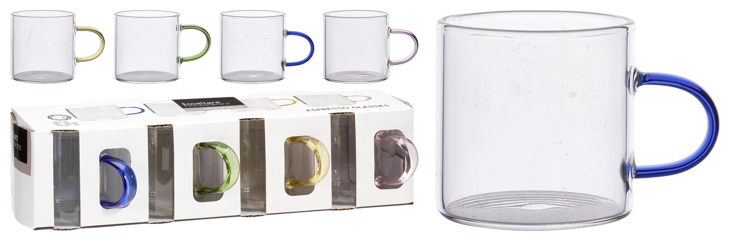 Espressogläser-Set mehrfarbig