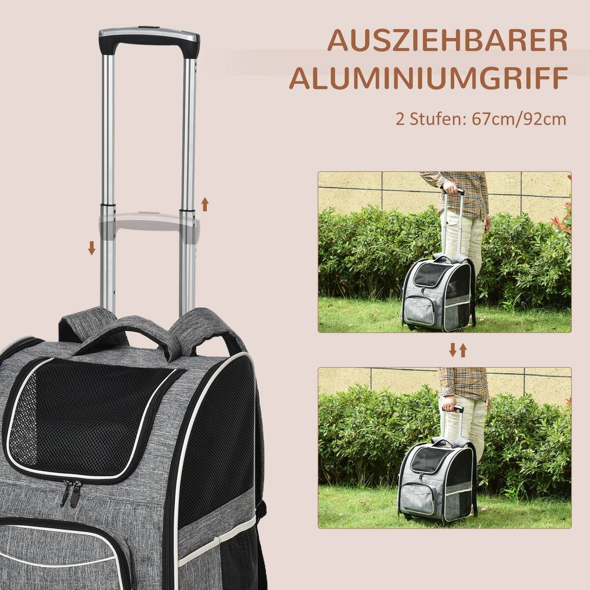 PawHut Tragetasche für Haustiere schwarz Polyester B/H/L: ca. 33x51,5x43 cm