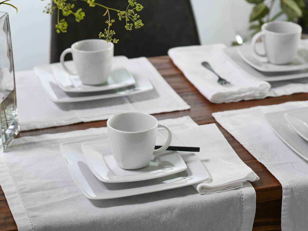 CreaTable Kaffeeservice Victoria weiß Porzellan 18 tlg.