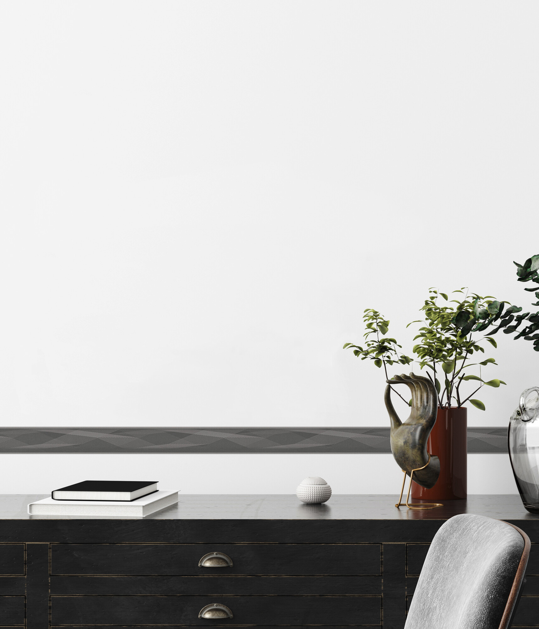 A.S.Creation Bordüre schwarz grau B/H/D: ca. 5x500x6,5 cm